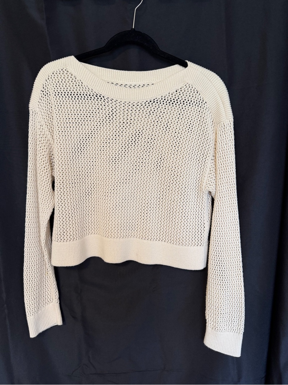 Old Navy Cream Open-Weave Crewneck Sweater